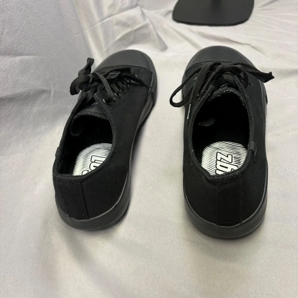 Lugz Mens Black Canvas Low Top Sneakers Lace Up Casual Shoes Size 8